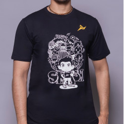 Anxsus Cartoon Smash Badminton Cotton Tshirt (Black) Anxsus Cartoon Smash Badminton Cotton Tshirt (Black)