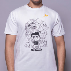 Anxsus Cartoon Smash Badminton Cotton Tshirt (White) Anxsus Cartoon Smash Badminton Cotton Tshirt (White)