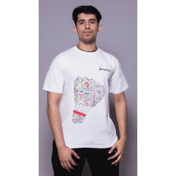 Anxsus Shuttle Badminton Cotton Tshirt (White)