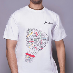 Anxsus Shuttle Badminton Cotton Tshirt (White) Anxsus Shuttle Badminton Cotton Tshirt (White)
