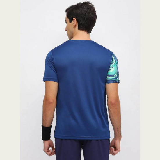 Yonex REPREVE Men's T-shirt [RM-S092-2966-ESST3-S] [NAVY-PEONY]