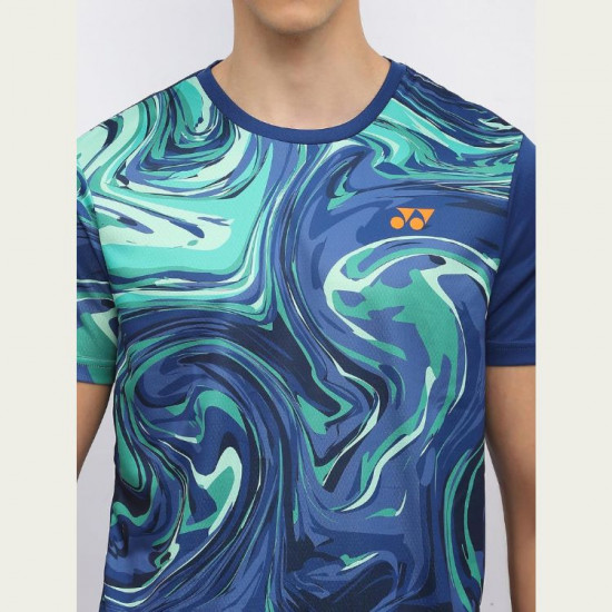 Yonex REPREVE Men's T-shirt [RM-S092-2966-ESST3-S] [NAVY-PEONY]