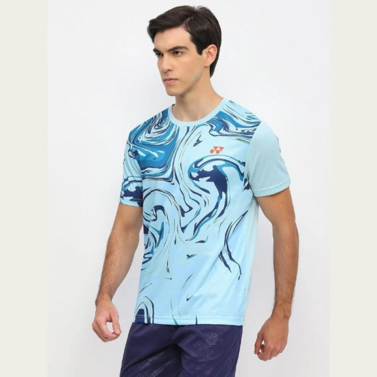 Yonex REPREVE Men's T-shirt [RM-S092-2966-ESST3-S] [LIGHT-BLUE]