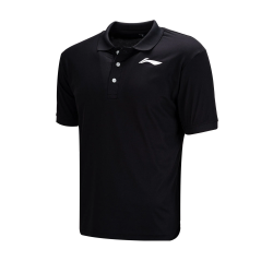 Lining Solid Polo T-shirt (Black)